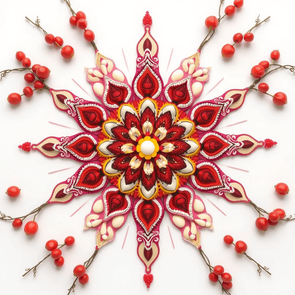 Red flower mandala - a symbol of the Childhood Package, Emotion Code healing sessions